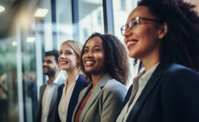 Business Ethnicity Diversity. Happy Employees From Different Backgrounds and Cultures Celebrating Business Achievement.