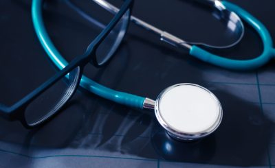 stethoscope on an x-ray picture